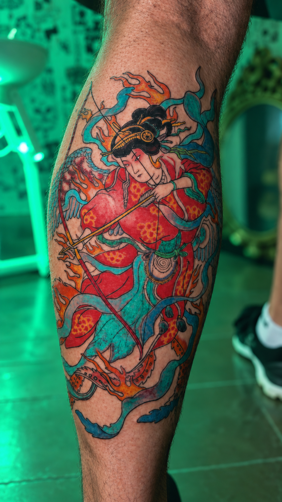 Japanese archer tattoo by Fuego Sagrado
