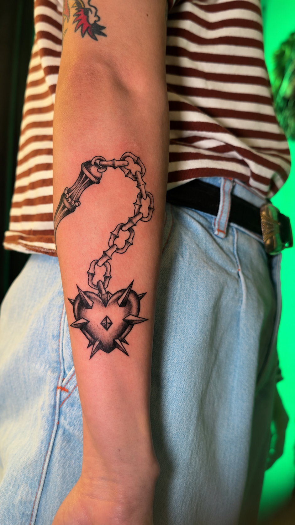 Medieval mace tattoo by Fuego Sagrado